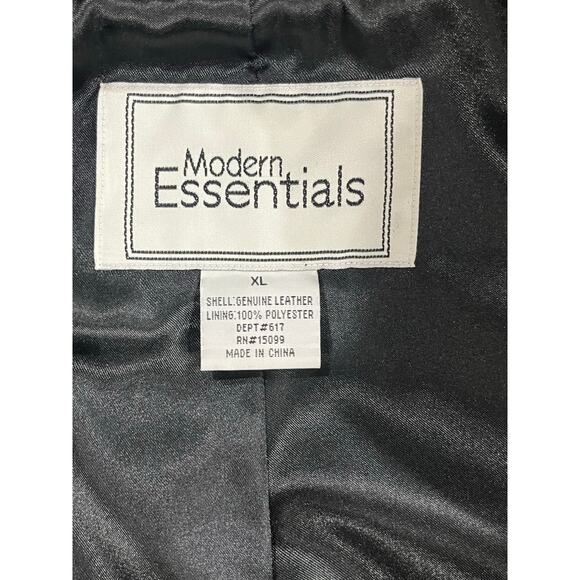 Modern Essentials Black Lambskin
Leather Button Front Mid Length
Coat Jacket xl - Picture 9 of 11